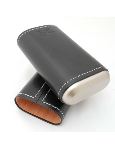 Etui cèdre et cuir 3 cigares XIKAR
