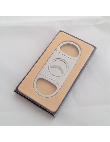 Coupe cigare double lame acier brossé bouts ronds