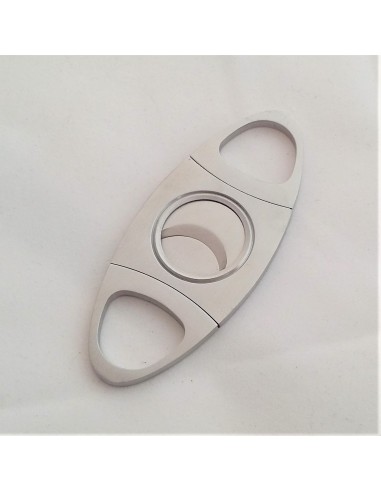 Coupe cigare double lame acier brossé bouts ovales