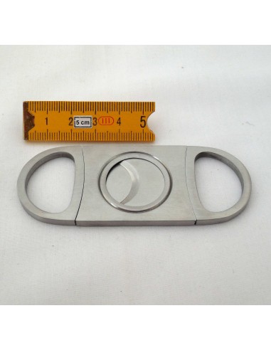 Coupe cigare double lame acier brossé bouts ronds