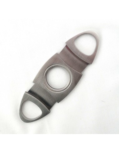 Coupe cigare double lame acier brossé bouts ovales