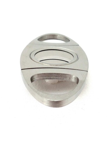 Coupe cigare double lame acier brossé bouts ovales